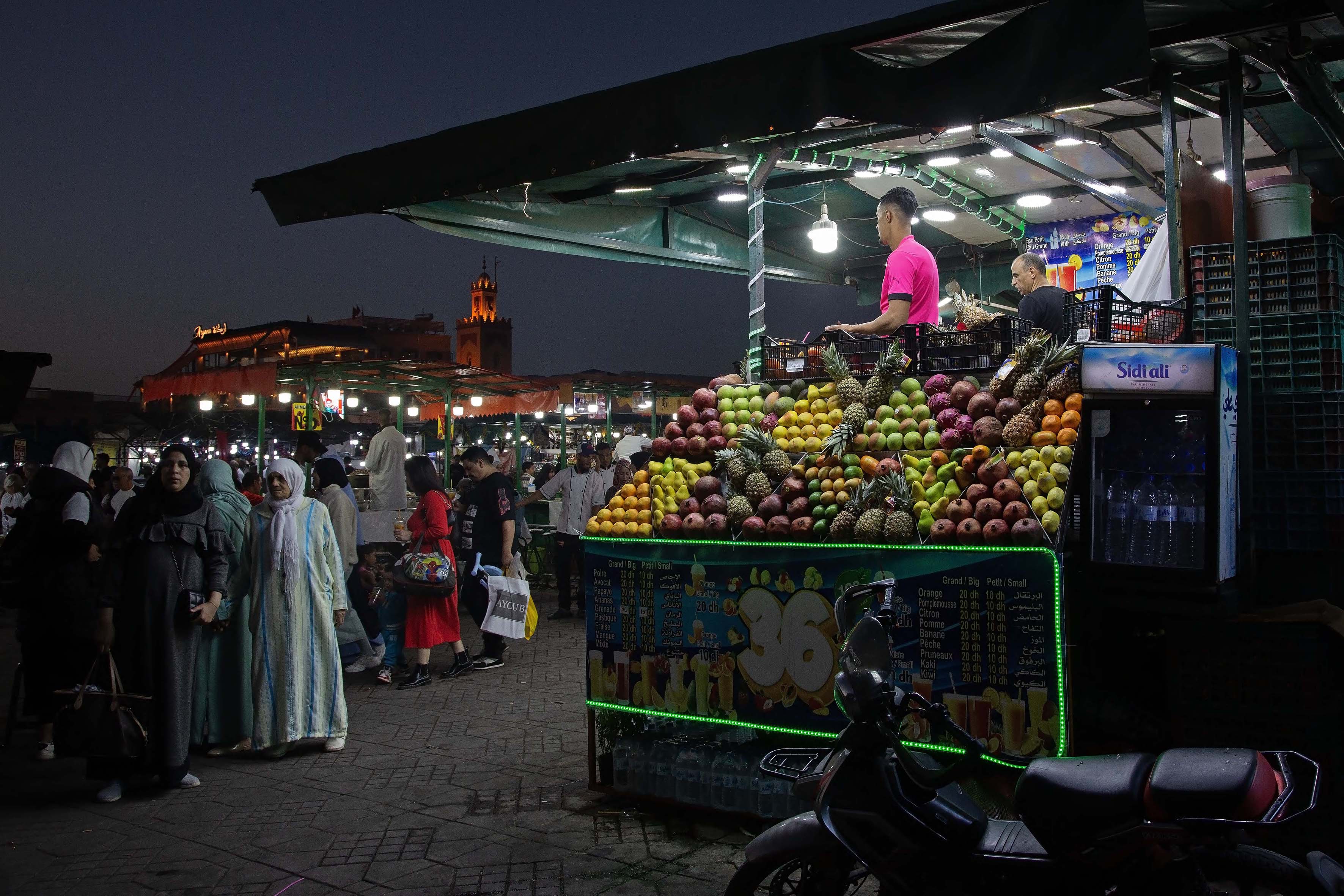 Fruit stall at night, Marrakesh